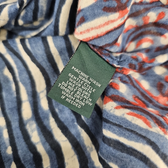 LRL Ralph Lauren Pintuck Peasant Top with 3/4 Sleeves - Picture 12 of 13